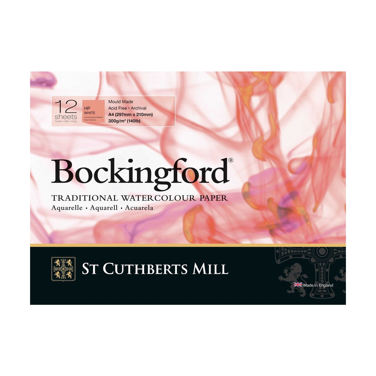 Bloc acuarelă CANSON St Cuthberts Bockingford neted (HP) alb 300 g/m² - 12 file