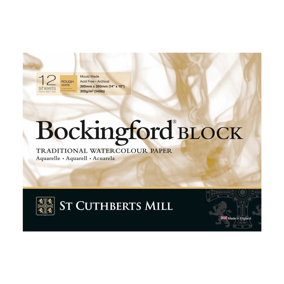 Bloc acuarelă CANSON St Cuthberts Bockingford Rough 300 g/m² 31 – 41 cm - 12 file