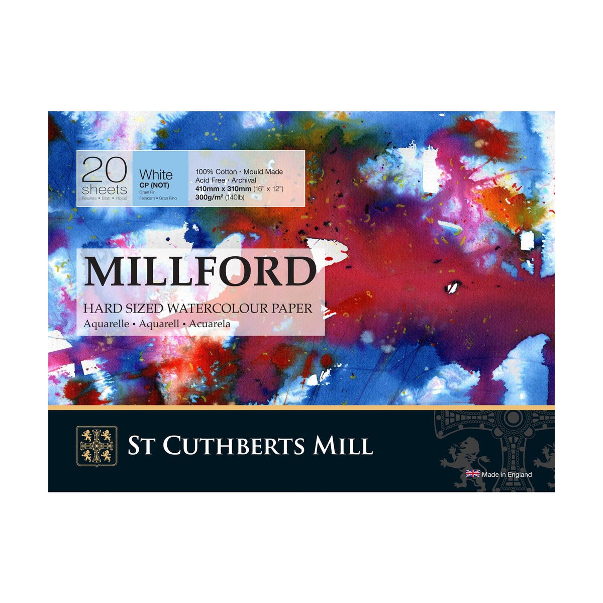 Bloc acuarelă CANSON St Cuthberts Millford granulație fină 300 g 20 file – 31 până la 41 cm