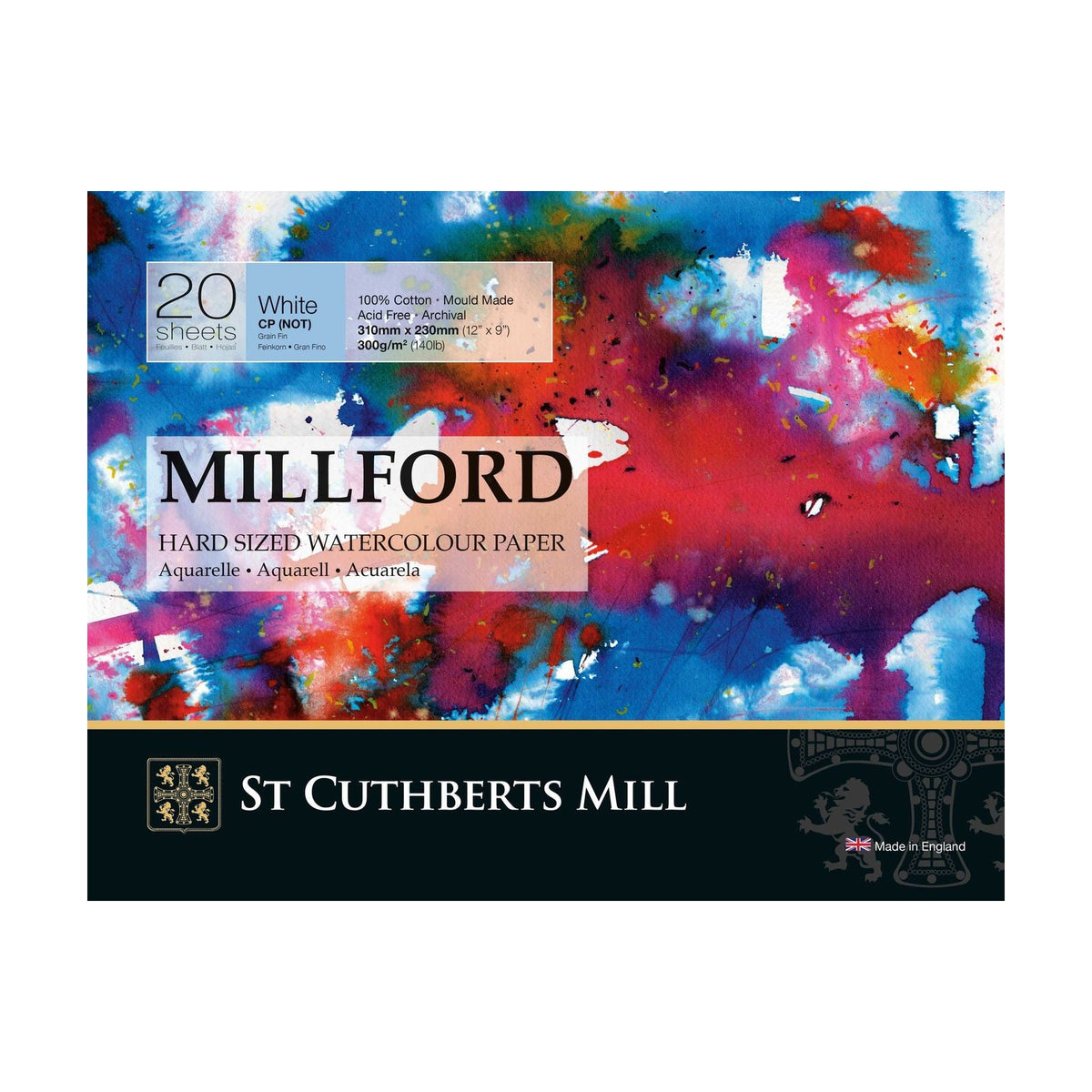 Bloc acuarelă CANSON St Cuthberts Millford granulație fină 300 g 20 file – 31 până la 41 cm