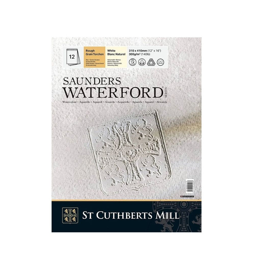 Bloc acuarelă CANSON St Cuthberts Saunders Rough 300 g/m² alb 12 file – 23 × 31 cm