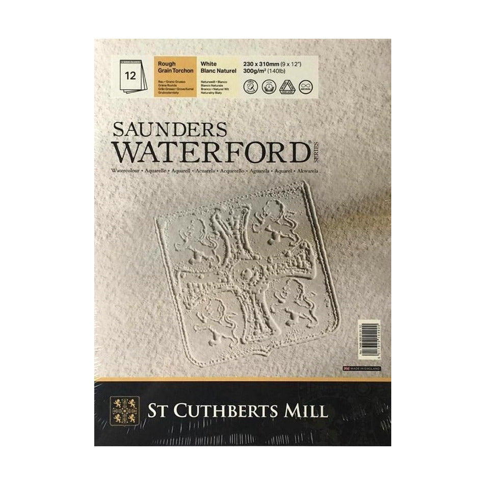 Bloc acuarelă CANSON St Cuthberts Saunders Rough 300 g/m² alb 12 file – 23 × 31 cm