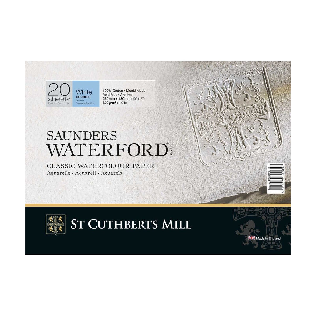 Bloc acuarelă CANSON St Cuthberts Saunders Waterford CP alb 300 g/m² 20 file – 26 – 51 cm