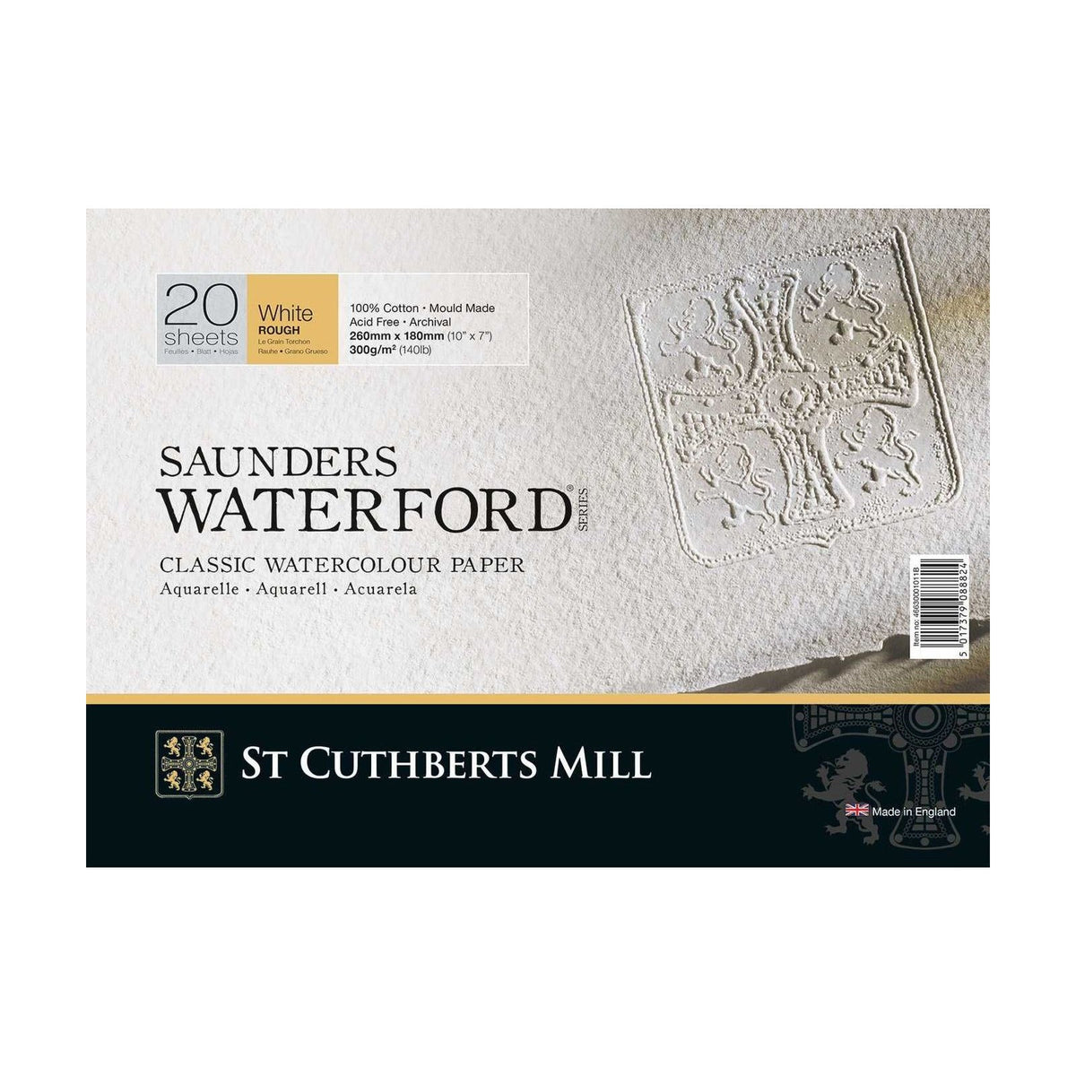 Bloc acuarelă CANSON St Cuthberts Saunders Waterford Rough 300 g/m² 26 – 51 cm - 20 file