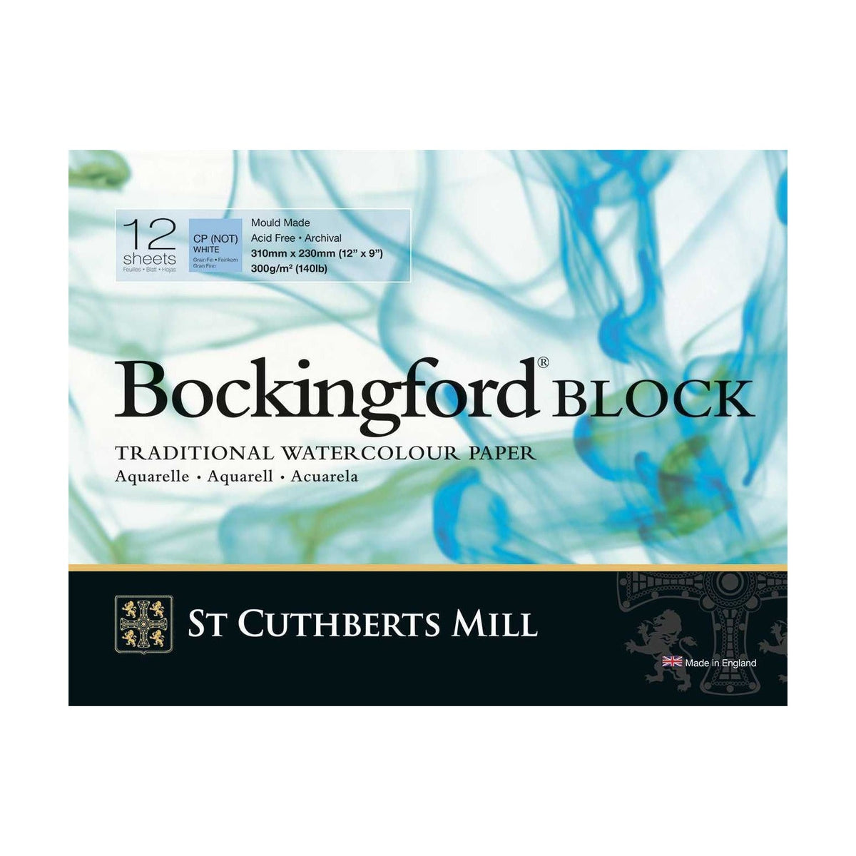 Bloc acuarelă St Cuthberts Mill Bockingford CP alb 300 g/m² 12 file – 31 – 41 cm
