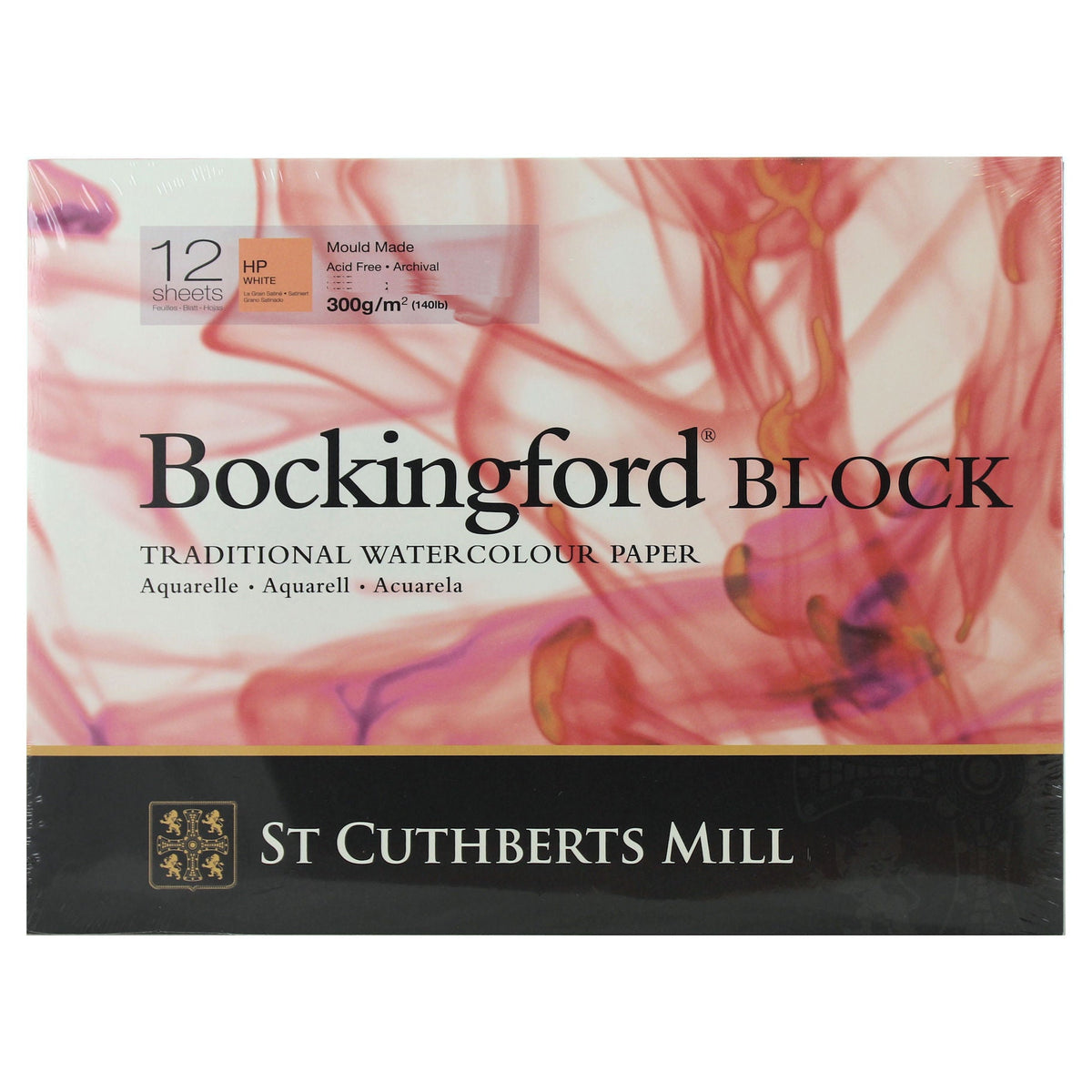 Bloc acuarelă St Cuthberts Mill Bockingford HP alb 300 g/m² 12 file – 31 – 41 cm