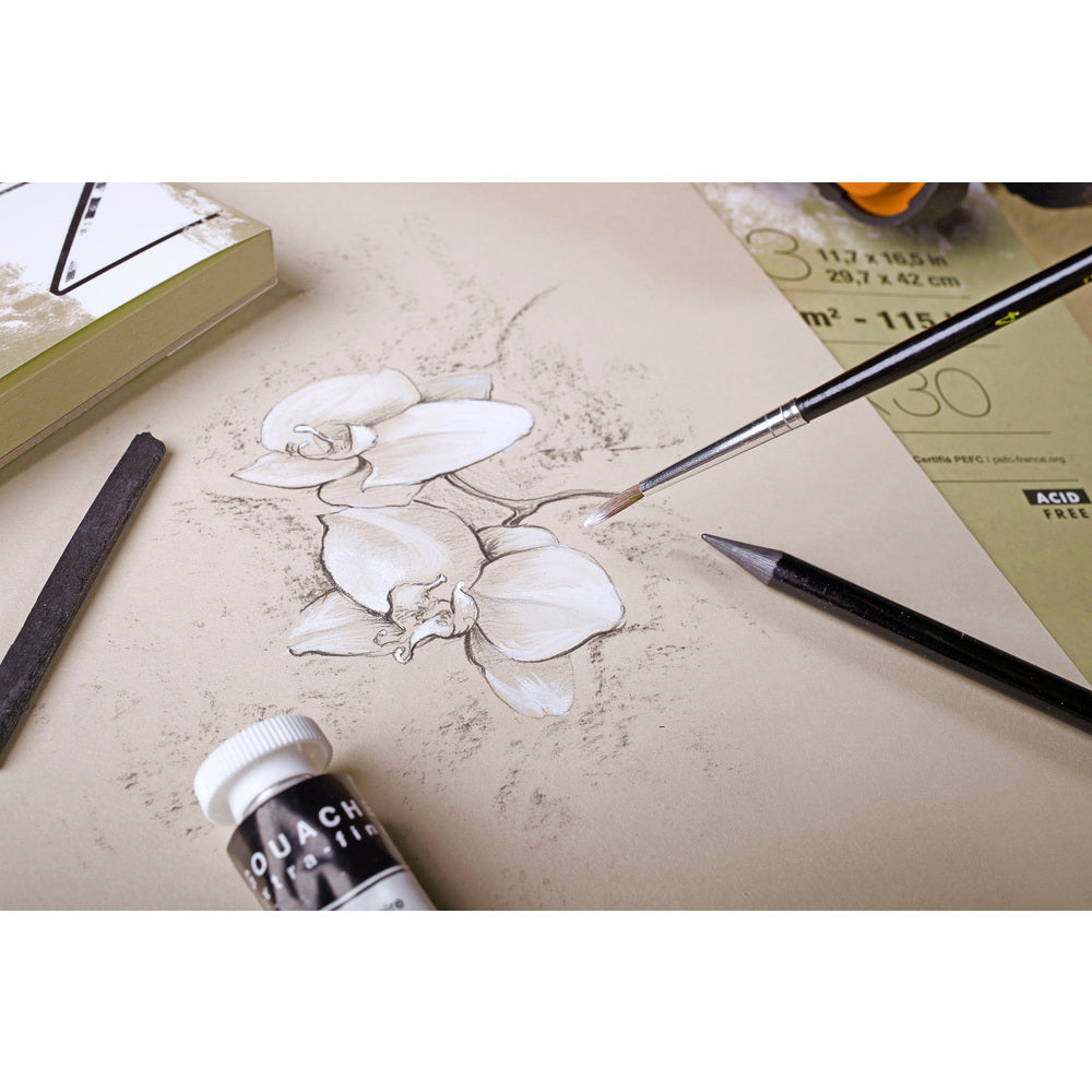 Bloc Clairefontaine Paint'On Mix Media 250 g 30 file lipit Natural