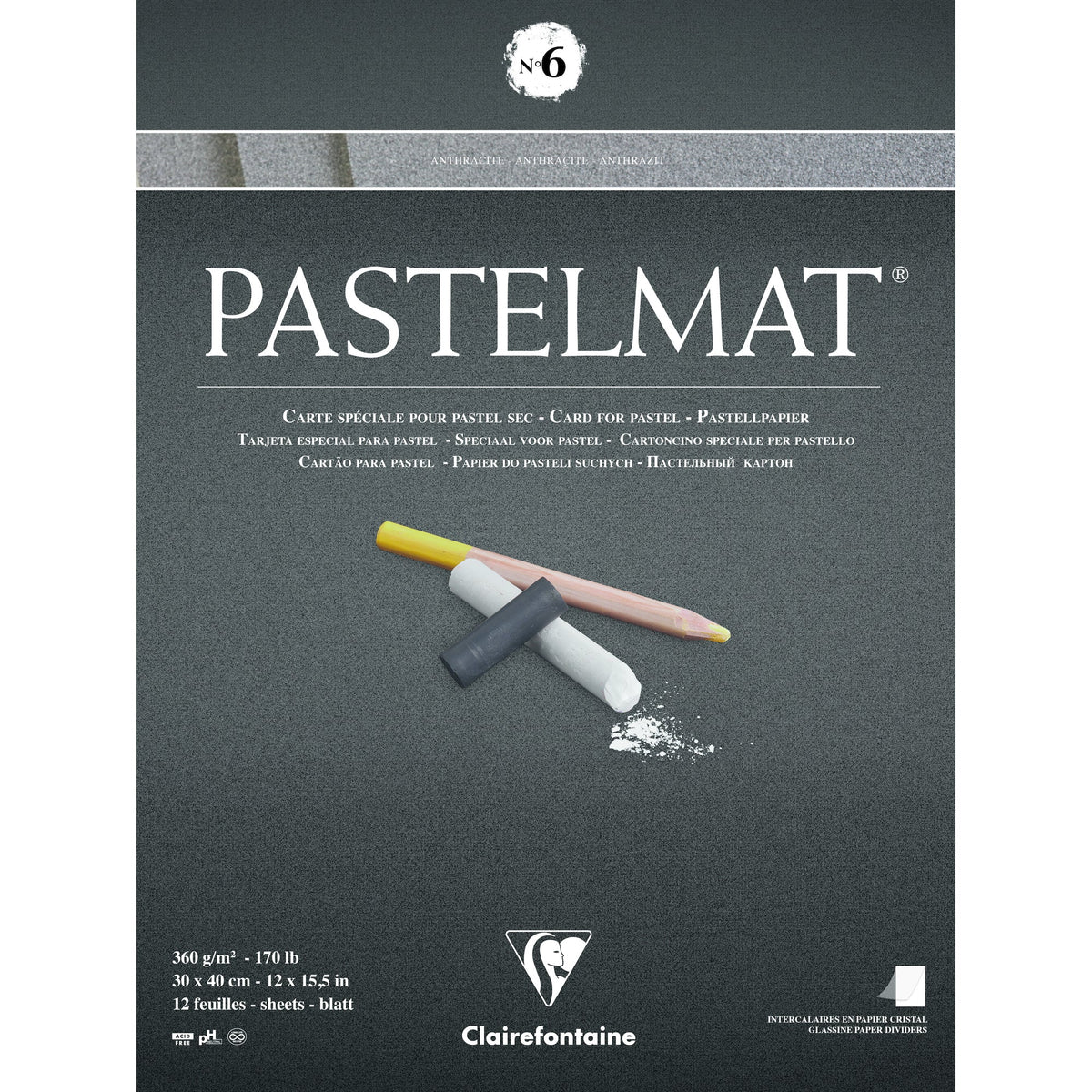 Bloc Clairefontaine Pastelmat nr. 360 g 12F 30 x lipit