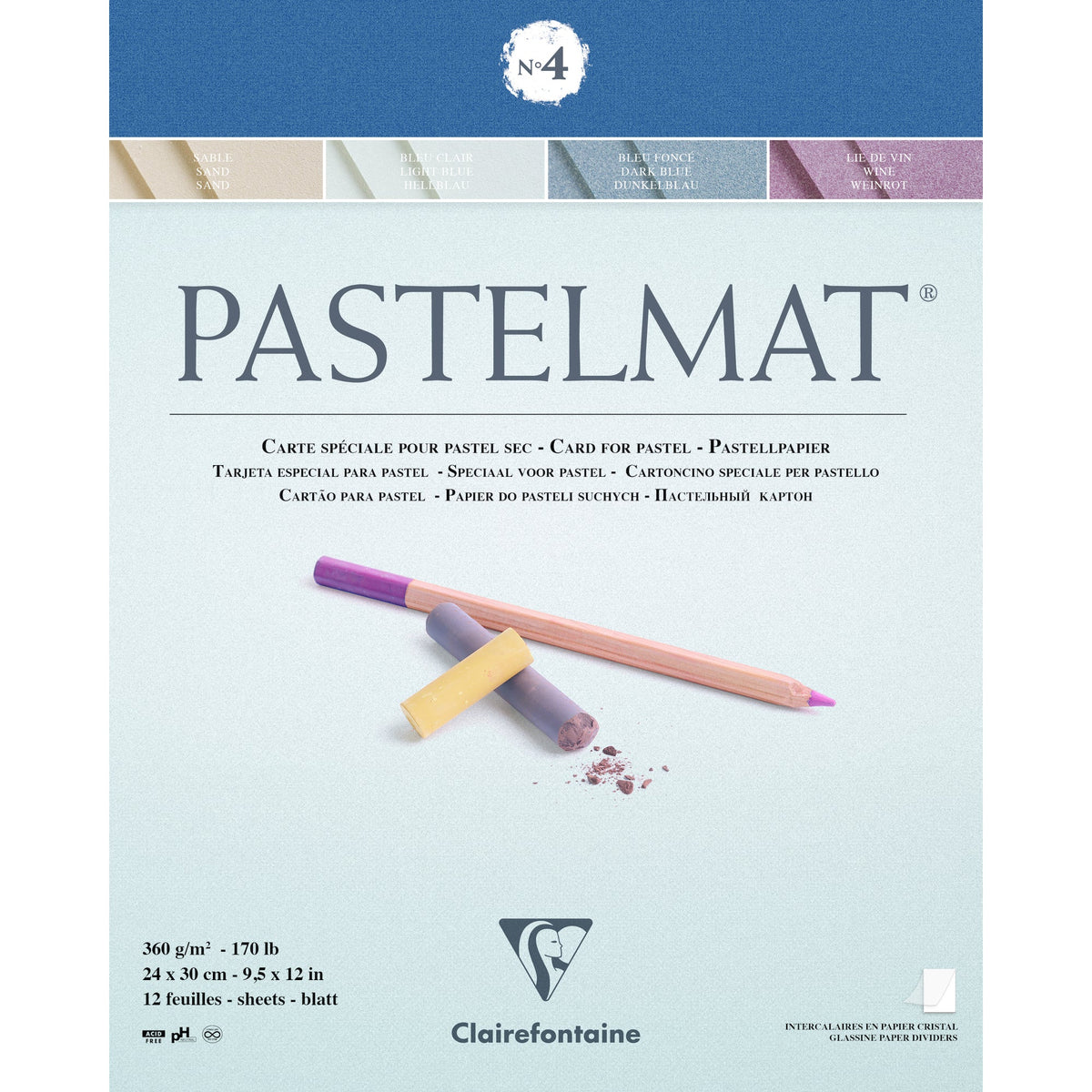 Bloc Clairefontaine Pastelmat nr. 360 g 12F x 30 cm lipit – 4 24