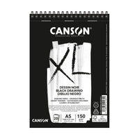 Bloc de desen cu hârtie neagră CANSON XL Dessin A5 - 150 g/m², 30 file