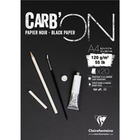 Bloc de desen cu hârtie neagră CLAIREFONTAINE Carb'On 120 g/m² – 20 file