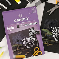 Bloc de desen pentru copii CANSON Kids 220 g - 10 file, 24 x 32 cm, lipit