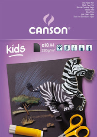 Bloc de desen pentru copii CANSON Kids 220 g - 10 file, 24 x 32 cm, lipit