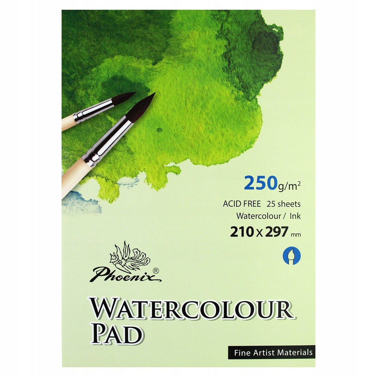 Bloc de hârtie pentru acuarelă Phoenix 250 g/m², 210 × 297 mm sau 297 × 420 mm – format la alegere