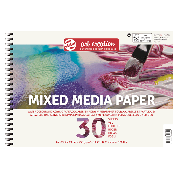 bloc de hartie pentru tehnici combinate mixed media 30 coli ro rtl9312002m