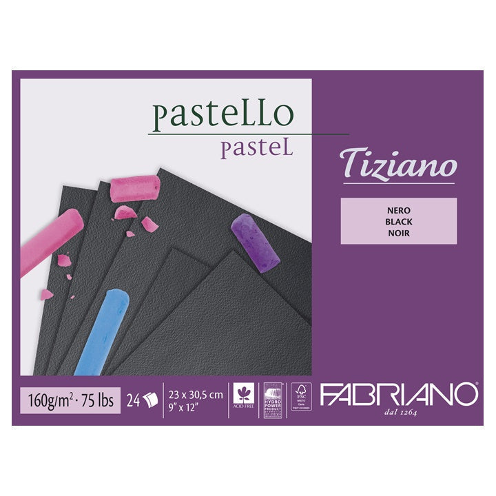 bloc de hartii negre pentru pastel fabriano tiziano ro fbk467