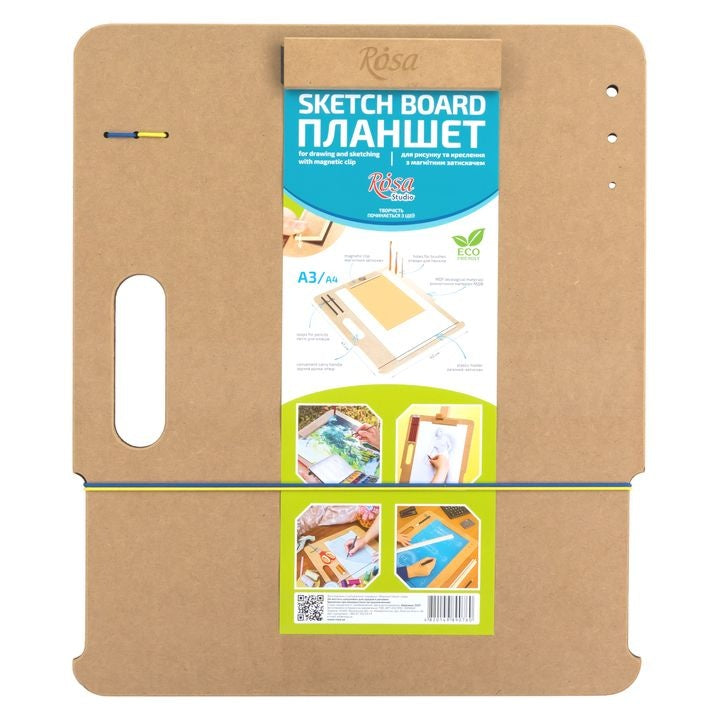 bloc de schițe cu clips magnetic a3 40x47 cm mdf rosa studio