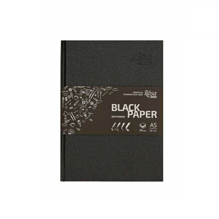 bloc de schițe rosa studio cu pagini negre diverse dimensiuni