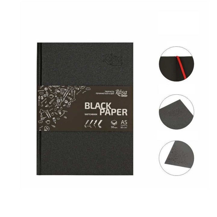 bloc de schițe rosa studio cu pagini negre diverse dimensiuni