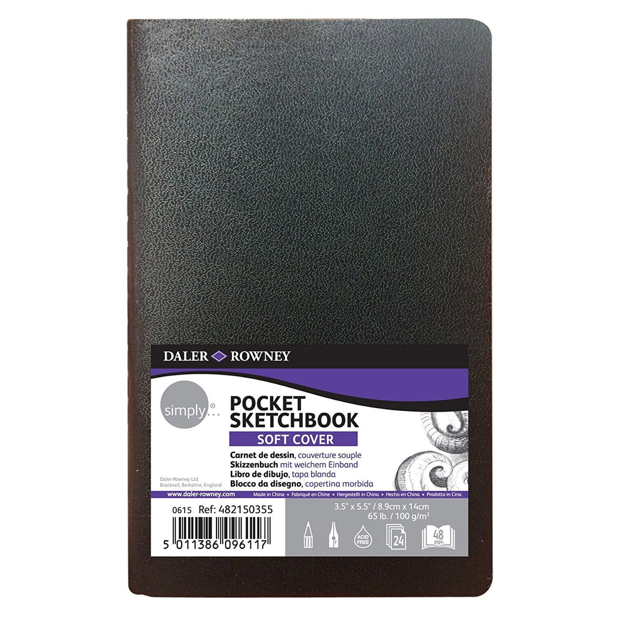 Bloc de schițe de buzunar DALER ROWNEY Simply 100 g 24 file lipit