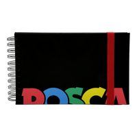 Bloc de schițe Posca, negru, A5, mix de 3 culori de hârtie