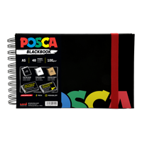 Bloc de schițe Posca, negru, A5, mix de 3 culori de hârtie