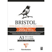 Bloc desen Clairefontaine Bristol 205 g/m² – 20 file, A4 – A3