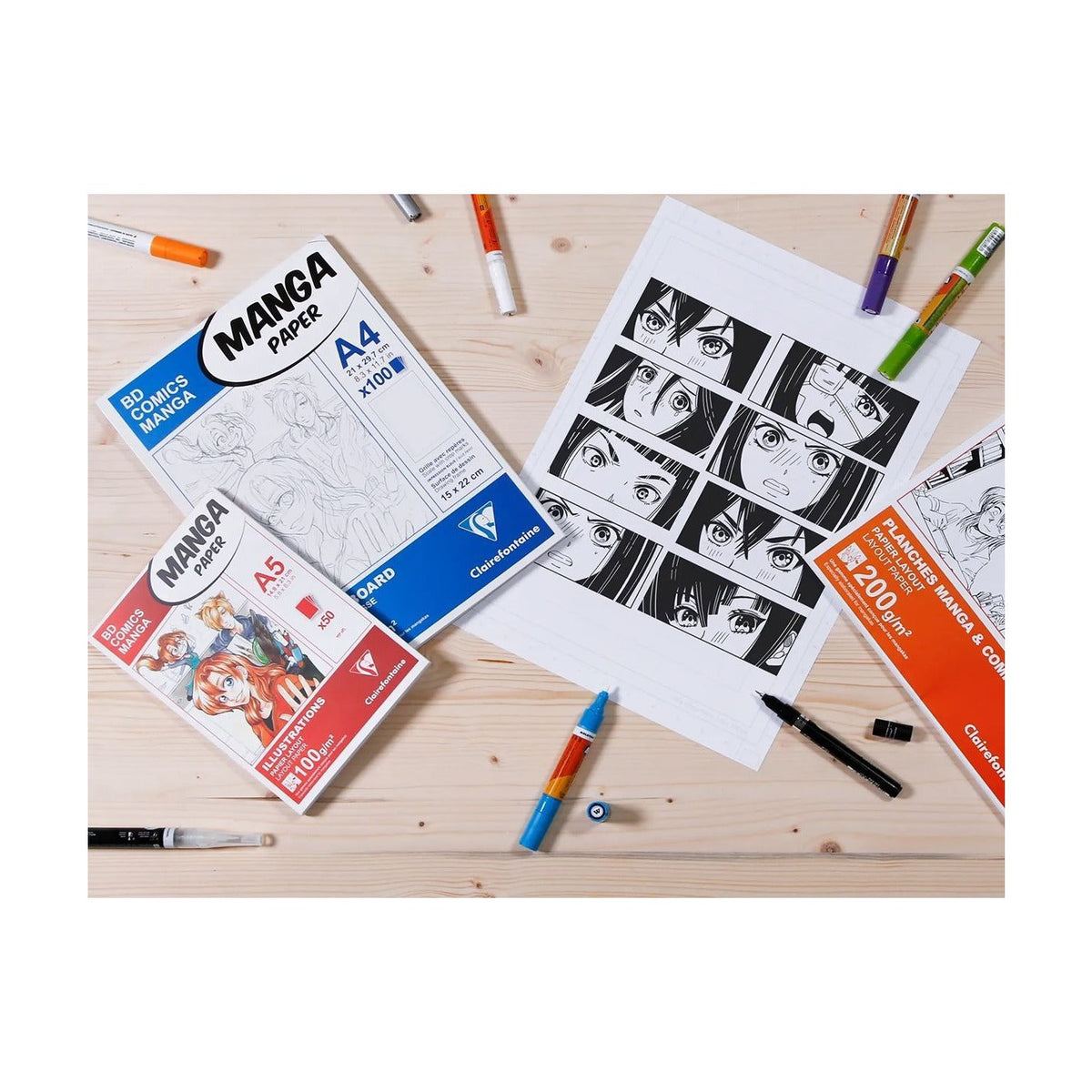 Bloc desen Manga Layout Clairefontaine 100 g/m² A5 – A3 - 50 file