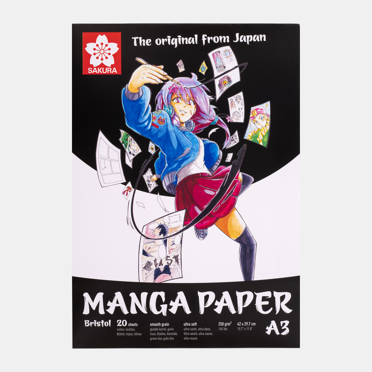Bloc desen manga SAKURA 250 g/m² A5 – A3 - 20 file