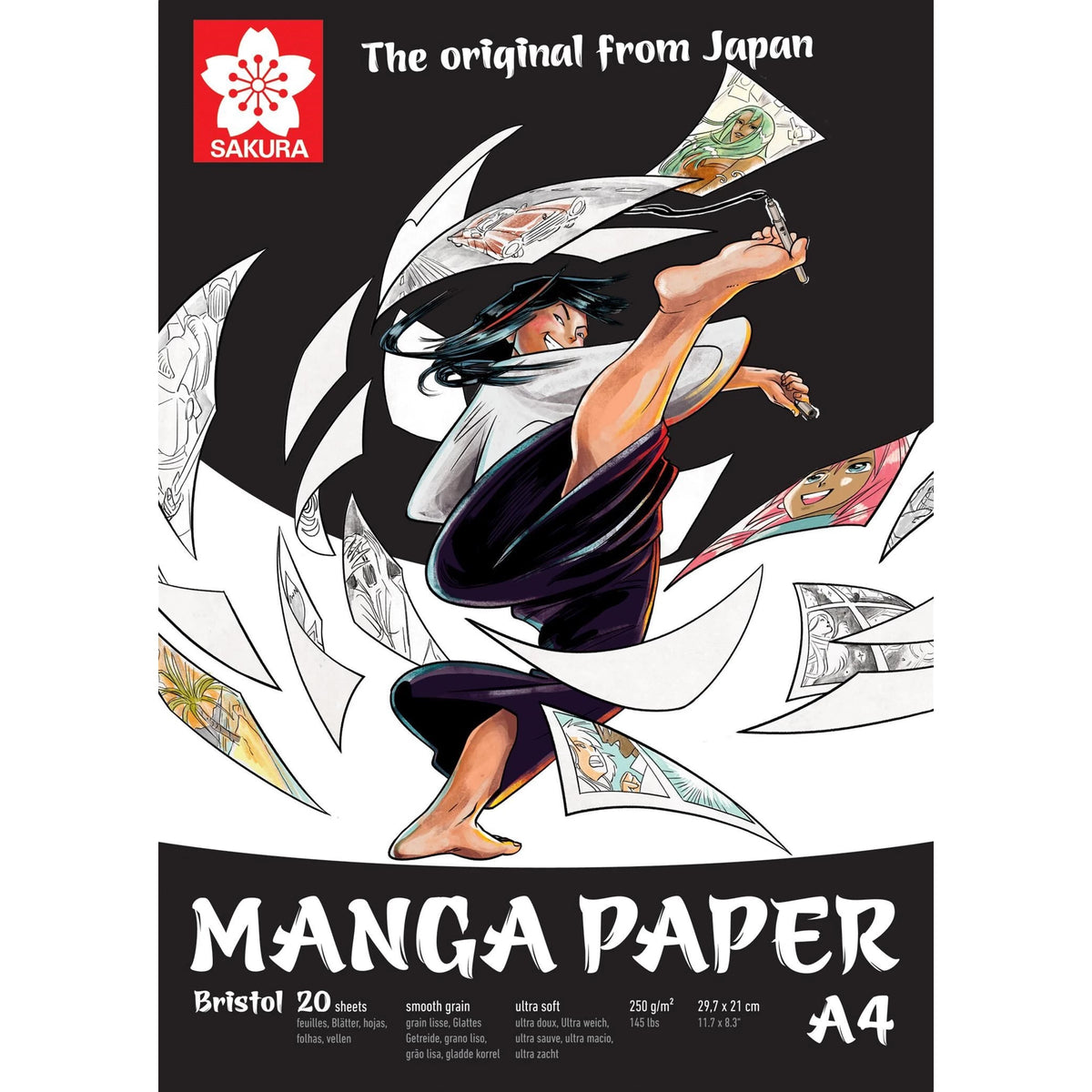 Bloc desen manga SAKURA 250 g/m² A5 – A3 - 20 file