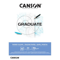 Bloc hârtie calc CANSON Graduate A4 lipit 72 g/m² - 40 file