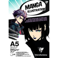 Bloc hârtie CLAIREFONTAINE Manga Illustration 250 g/m² A5 – A3 - 20 file