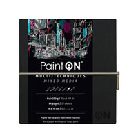 Bloc hârtie CLAIREFONTAINE Paint'On negru 250 g/m² - 32 file (A5 – 14 x 14 cm)
