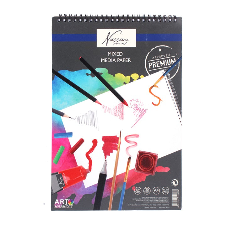 bloc hartie mixed media nassau fine art a4 20 coli ro rmsar0301ge