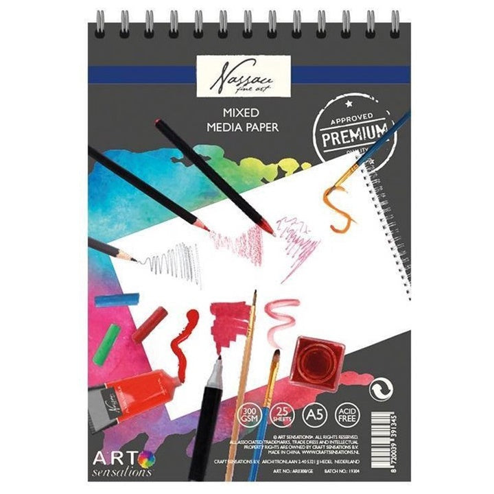 bloc hartie mixed media nassau fine art a5 25 coli ro rmsar0308ge