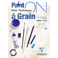 Bloc mixed media CLAIREFONTAINE Paint'On a grain 250 g – 20 file