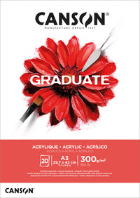 Bloc pentru acrilic CANSON Graduate 300 g 20 file A3 lipit