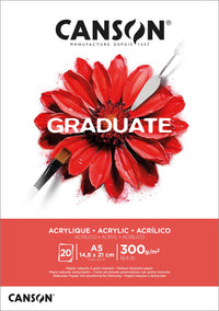 Bloc pentru acrilic CANSON Graduate 300 g/m² - 20 file, A5