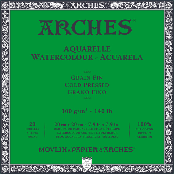 Bloc pentru acuarelă ARCHES CP alb natural 300 g/m² – 20 file