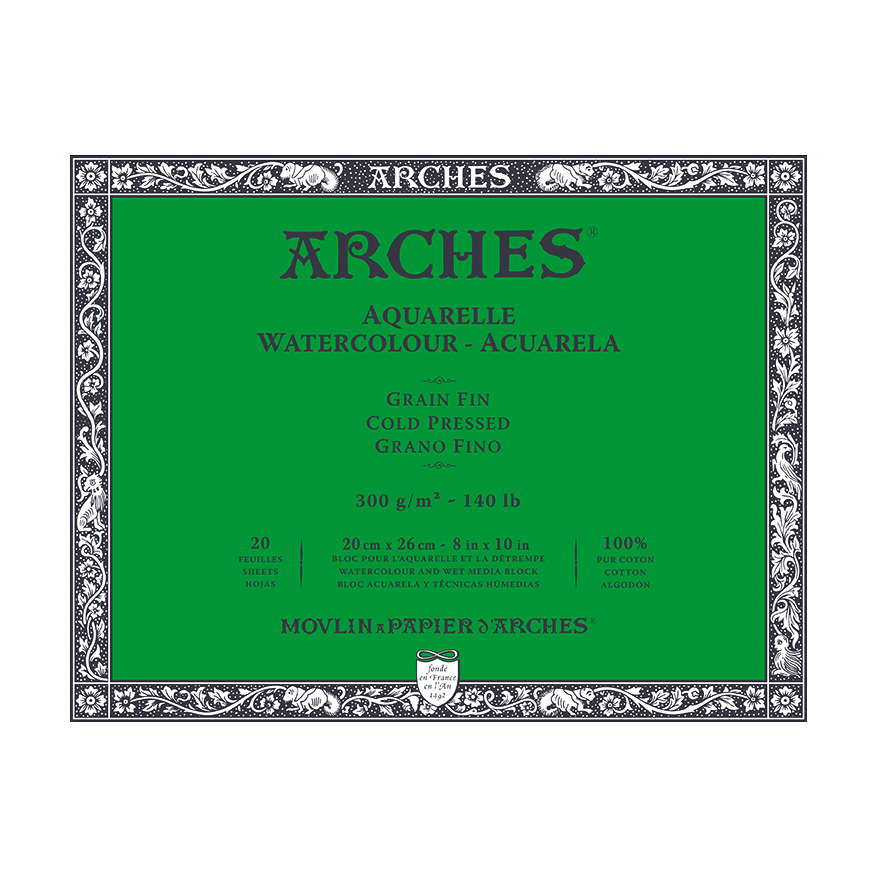 Bloc pentru acuarelă ARCHES CP alb natural 300 g/m² – 20 file