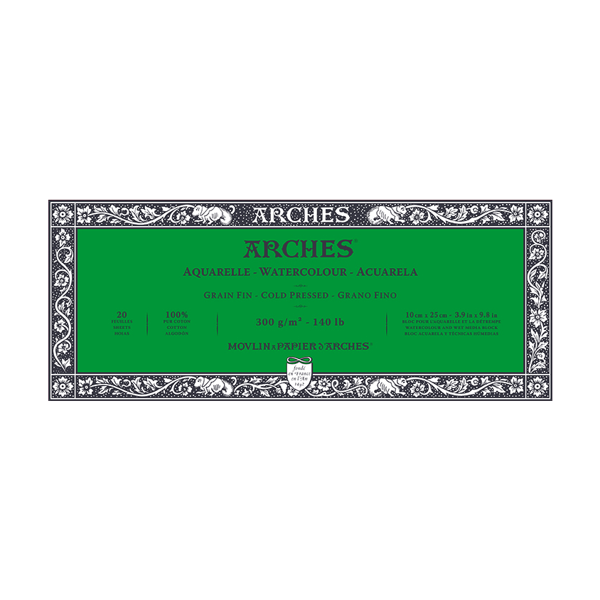 Bloc pentru acuarelă ARCHES CP alb natural 300 g/m² – 20 file