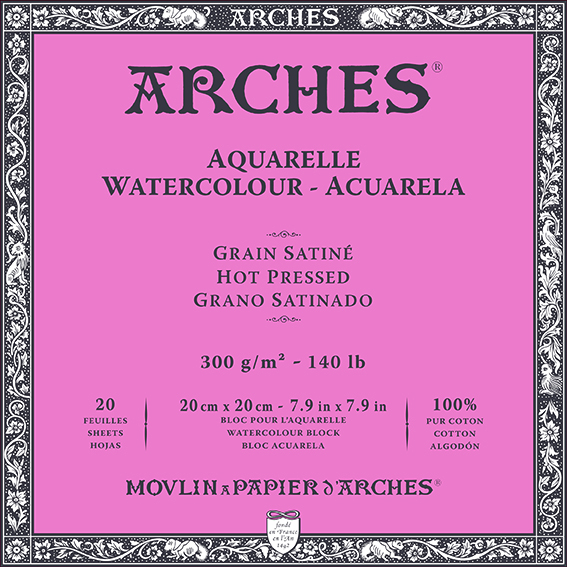 Bloc pentru acuarelă ARCHES HP alb natural 300 g/m² – 20 file