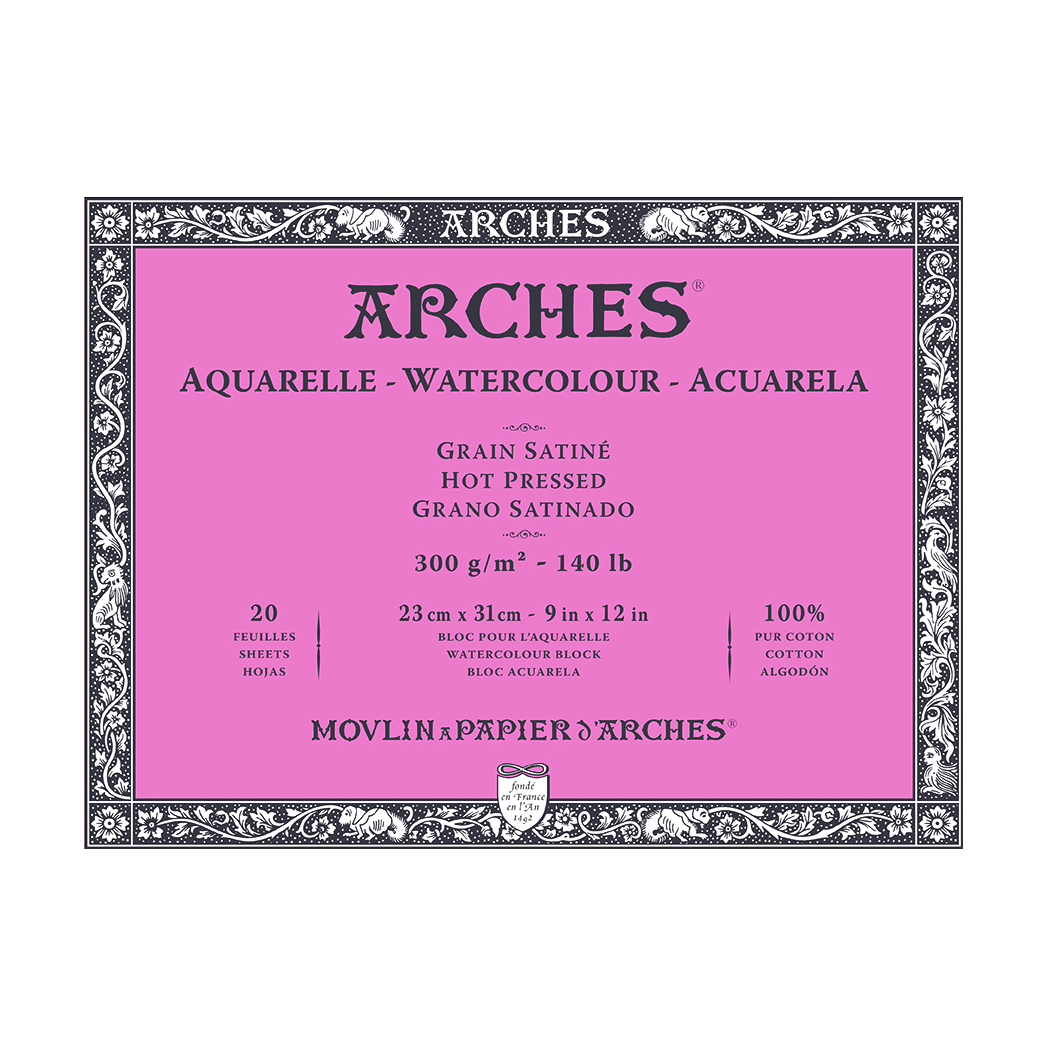 Bloc pentru acuarelă ARCHES HP alb natural 300 g/m² – 20 file