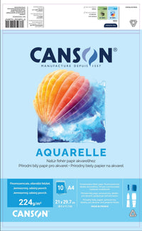 Bloc pentru acuarelă Canson CP 224 g/m² 10 file A4 lipit