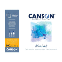 Bloc pentru acuarelă CANSON Montval CP 300 g/m² - 12 file, 18 x 25 cm