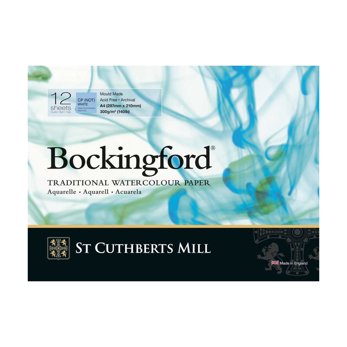 Bloc pentru acuarelă CANSON St Cuthberts Bockingford CP alb 300 g/m² - 12 file