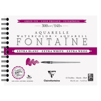 Bloc pentru acuarelă Clairefontaine Fontaine CP extra alb 300 g 18 x 24 cm - 12 file