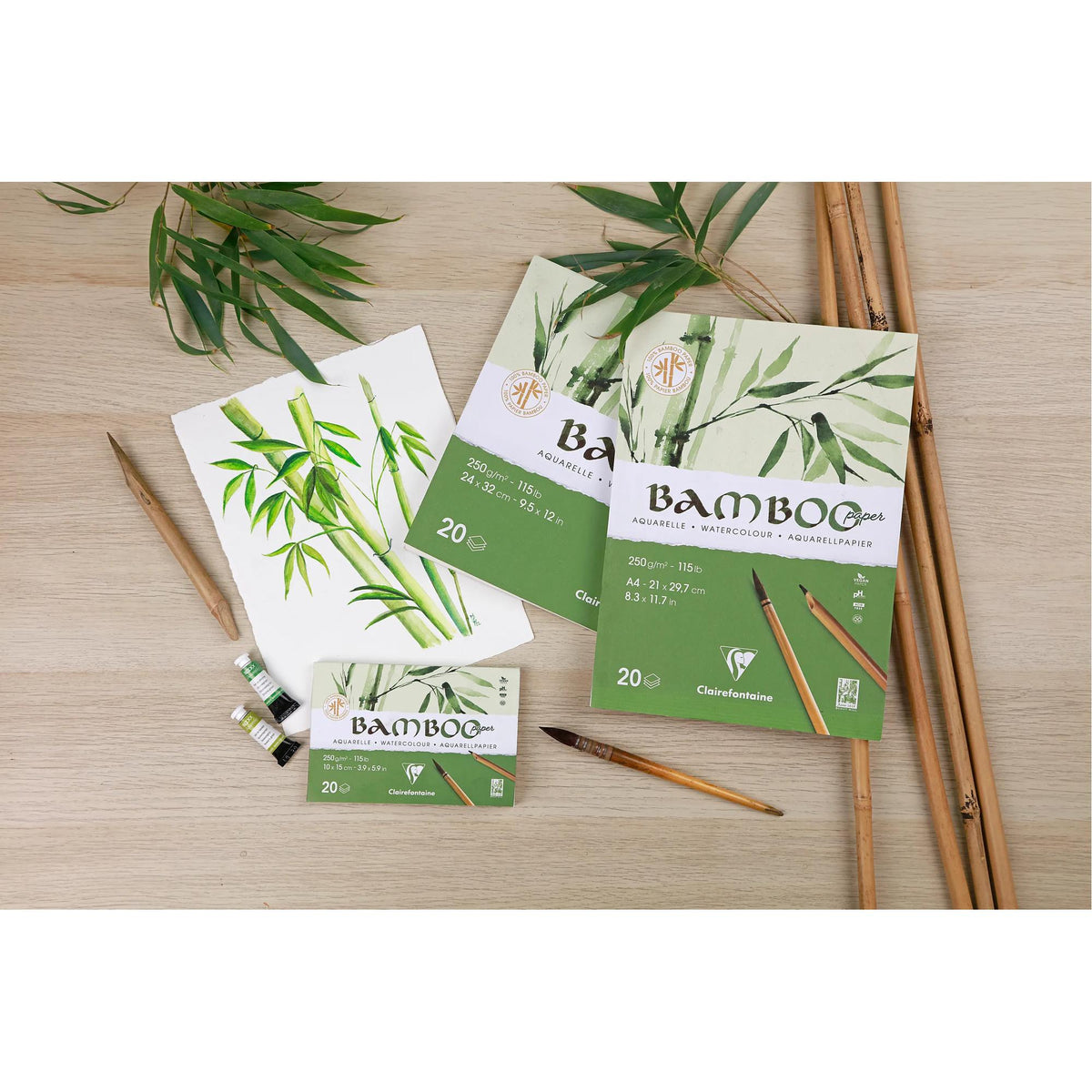 Bloc pentru acuarelă din bambus CLAIREFONTAINE CP 250 g/m² A1 - 15 file