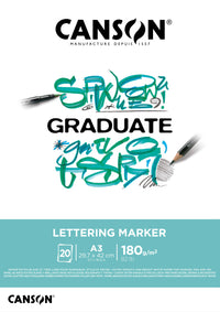 Bloc pentru markere Canson Graduate Lettering 180 g/m² - 20 file, A3 lipit