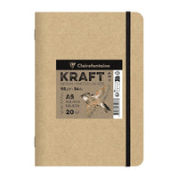 Blok hârtie kraft CLAIREFONTAINE 115 g/m² – A5 – A4, 20 file